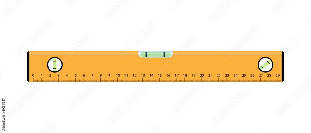 Waterpas, measurement instrument, measuring equipment. Made in cartoon flat style. Vector illustration