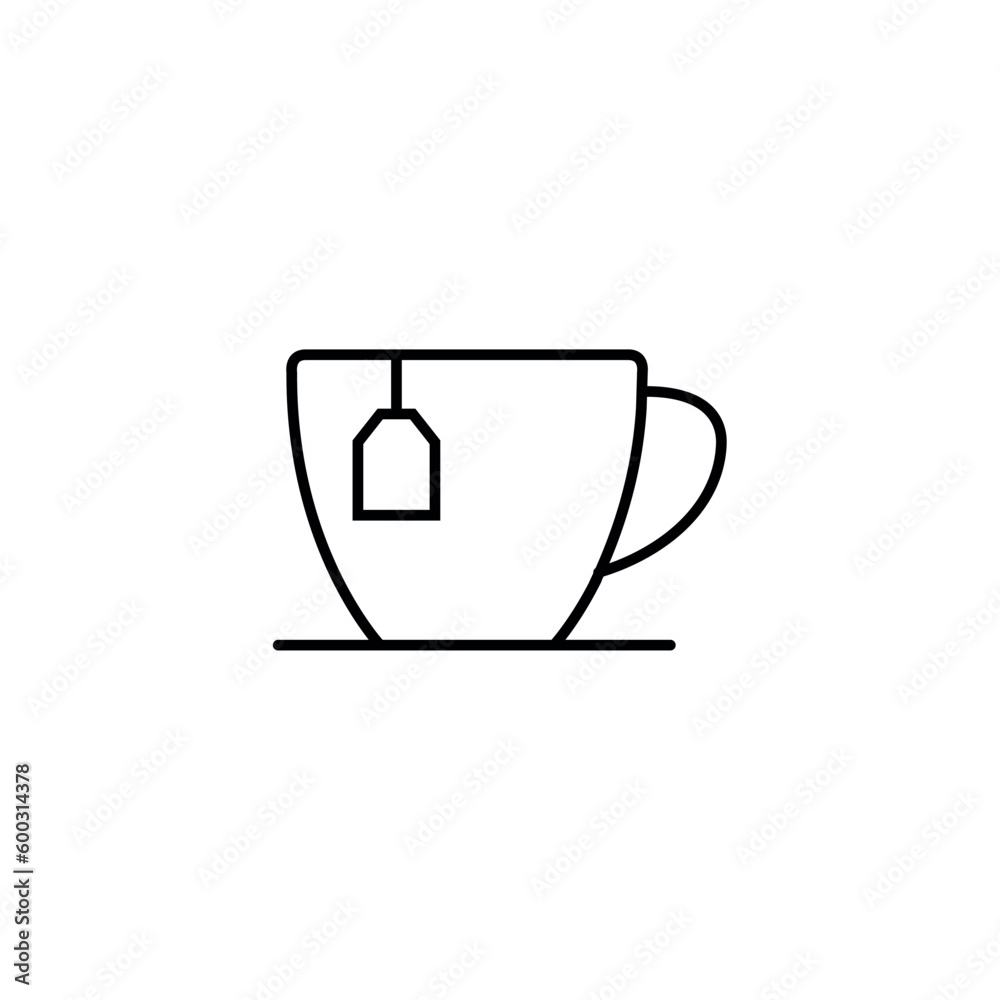 Cup of coffee and tea line icon, logo vector Cup of coffee and tea line icon, logo vector