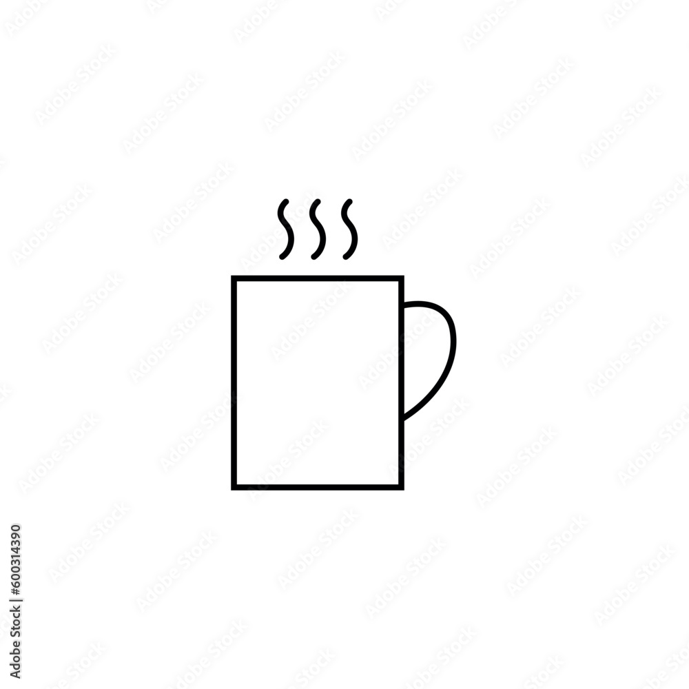 Cup of coffee and tea line icon, logo vector Cup of coffee and tea line icon, logo vector