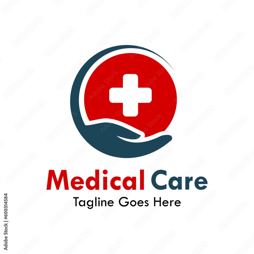 Medical care design logo template illustration
