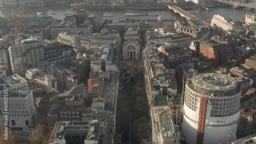 Aerial shot back along the Kingsway road from Aldwich the Strand central London photo