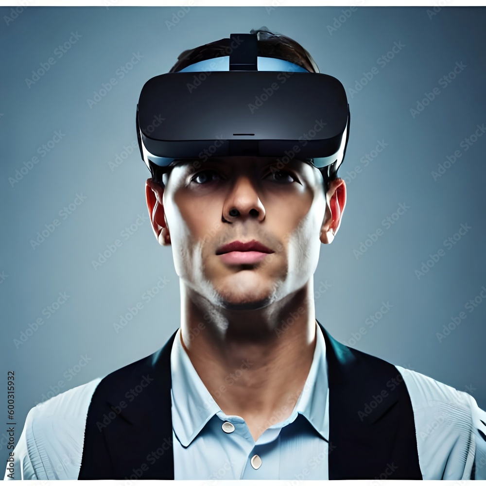 Experience the future of tech with our VR image - A man fully immersed in virtual reality through his VR glasses. Perfect for tech and gaming websites Experience the future of tech with our VR image - A man fully immersed in virtual reality through his VR glasses. Perfect for tech and gaming websites