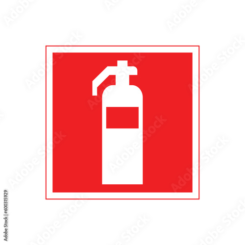 classic simple fire extinguisher sign