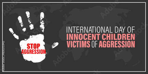 Vector illustration of Children Victims of Aggression social media story feed mockup template