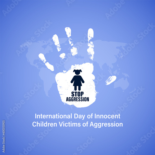 Vector illustration of Children Victims of Aggression social media story feed mockup template