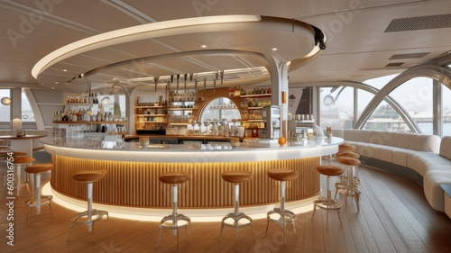 Modern Interior Bar Design for Ferry Boats © Interactify