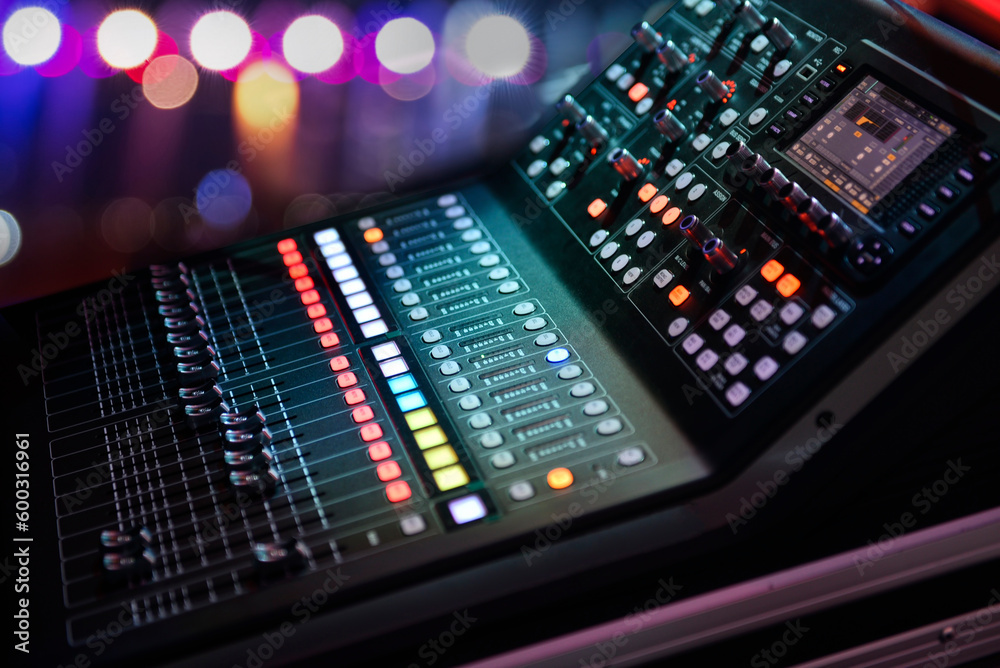 Professional audio studio sound mixer console board panel