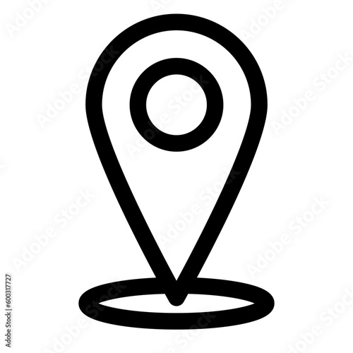 地図、位置情報を表すラインスタイルのアイコン