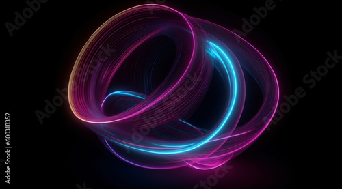 Neon light with swirling lines. Designed using generative ai