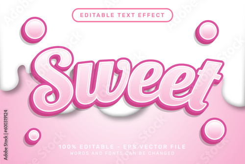 sweet 3d text effect and editable text effect