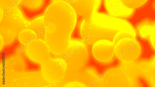 orange honey color reflecting fantastic bland liquid background - abstract 3D rendering