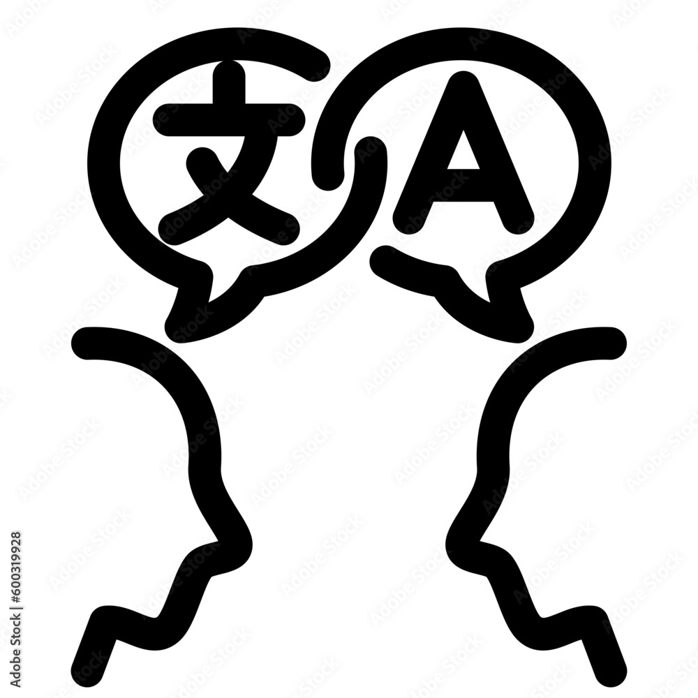 言語、翻訳を表すラインスタイルのアイコン 言語、翻訳を表すラインスタイルのアイコン