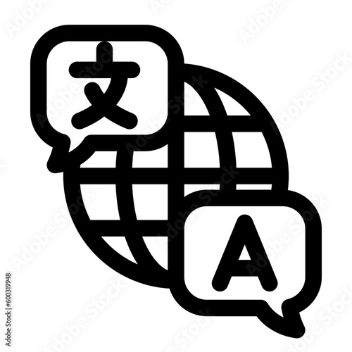 言語、翻訳を表すラインスタイルのアイコン