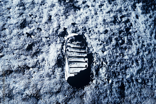 Foto Astronaut footprint on the moon
