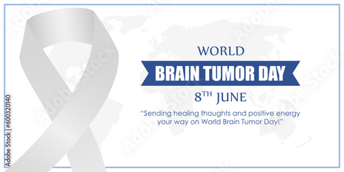 Vector illustration of World Brain Tumor Day 8 June social media story feed mockup template