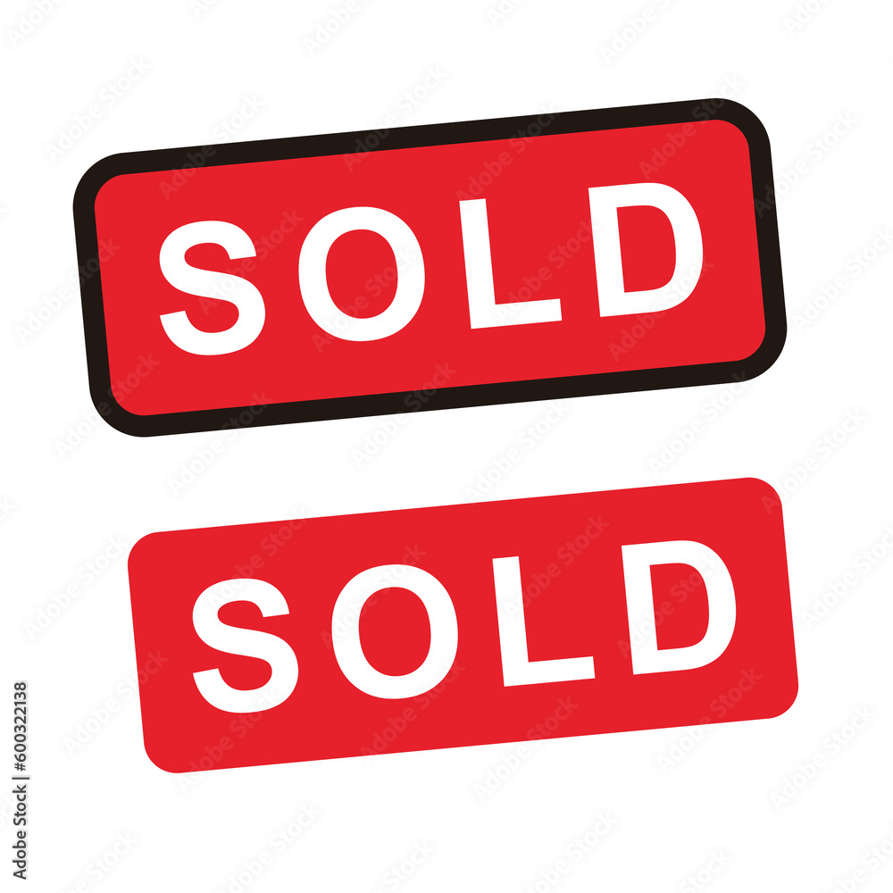 Sold Out red rectangular filled rubber stamp. Sold Out red rectangular filled rubber stamp.