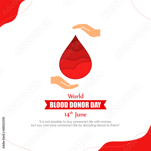 Vector illustration of World Blood Donor Day social media story mockup template