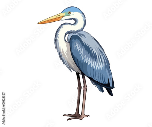 Blue Heron Logo, Blue Heron Sticker, Pastel cute colors