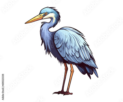 Obraz na plátně Blue Heron Logo, Blue Heron Sticker, Pastel cute colors
