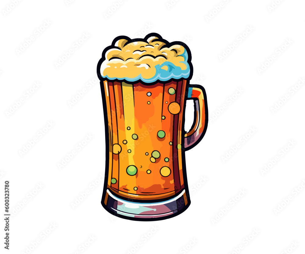 Beer in glass mug with foam Beer in glass mug with foam
