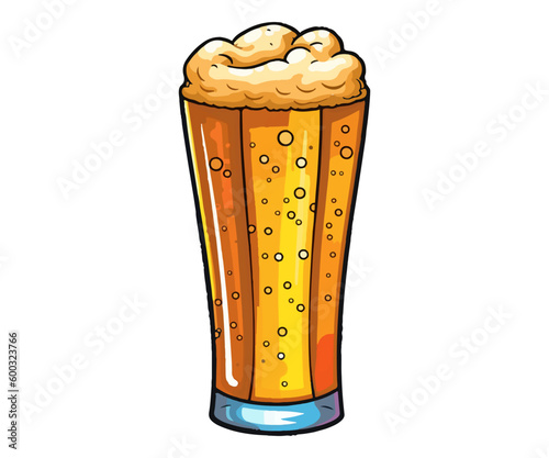 Beer in glass mug with foam