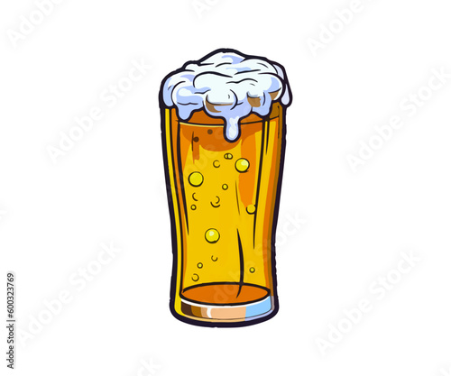 Beer in glass mug with foam