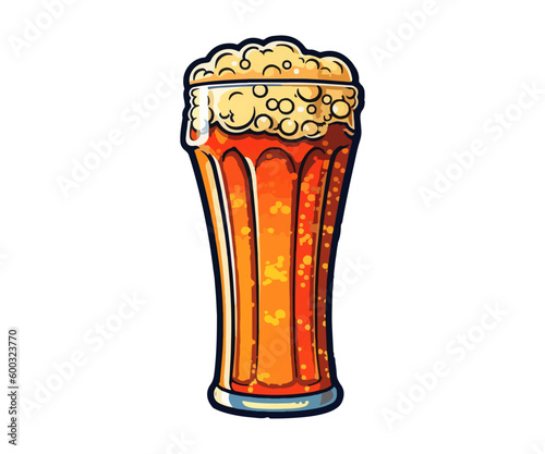 Beer in glass mug with foam