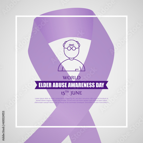 Vector illustration of World Elder Abuse Awareness Day social media feed story mockup template