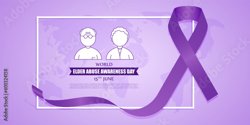 Vector illustration of World Elder Abuse Awareness Day social media feed story mockup template