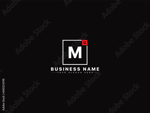 Alphabet Um Letter Logo Icon, Unique Um mu Square Shape Logo Letter For All Kind Of Use