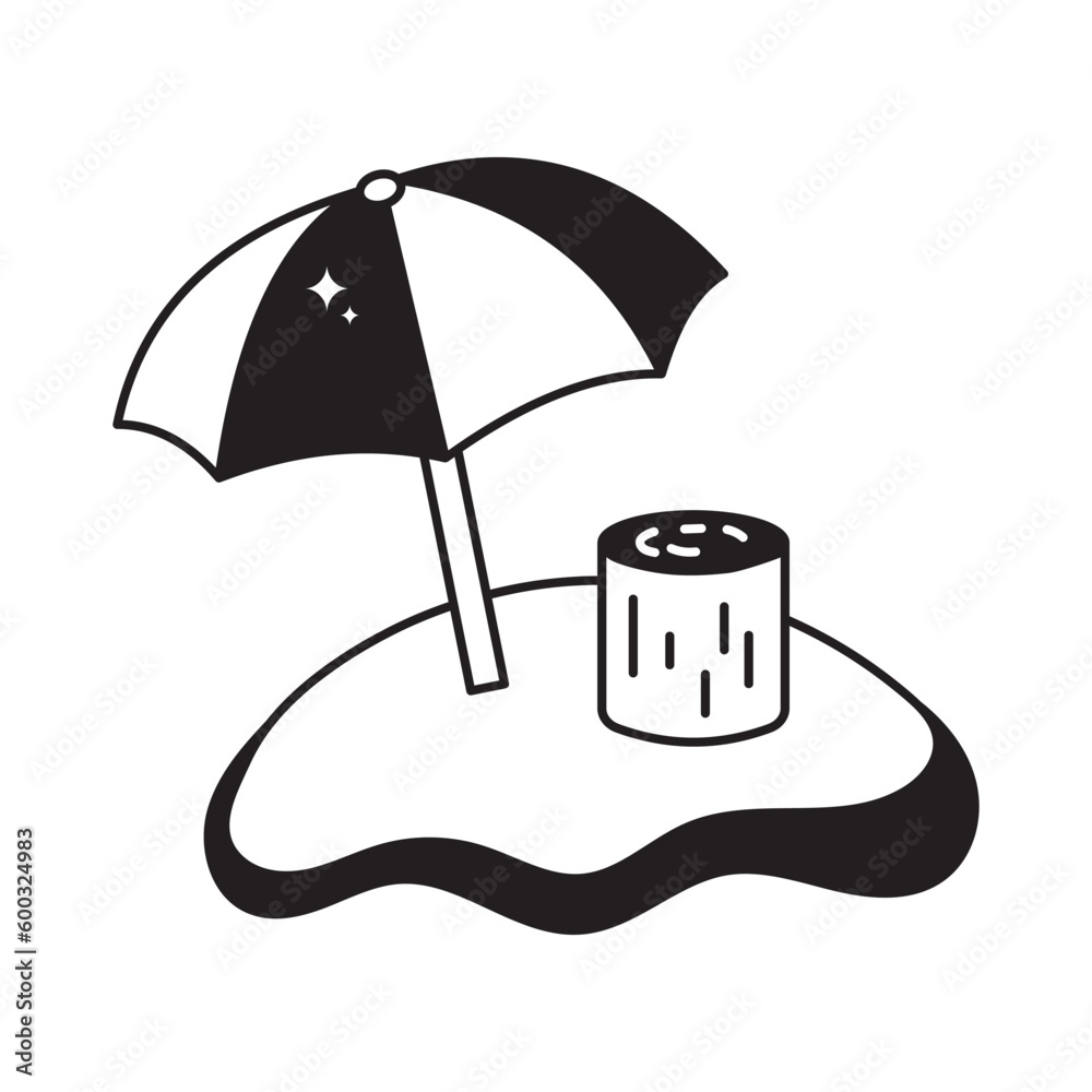 Beach doodle vector outline icon. EPS 10 file Beach doodle vector outline icon. EPS 10 file