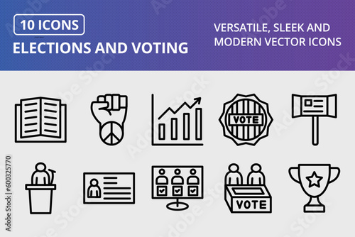 Vector Elections And Voting Icon Set
