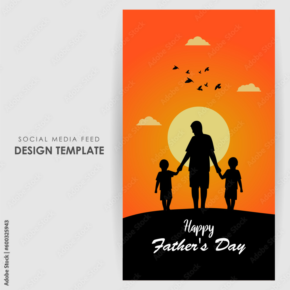 Vector illustration of Happy Father's Day 18 June social media feed story mockup template Vector illustration of Happy Father's Day 18 June social media feed story mockup template