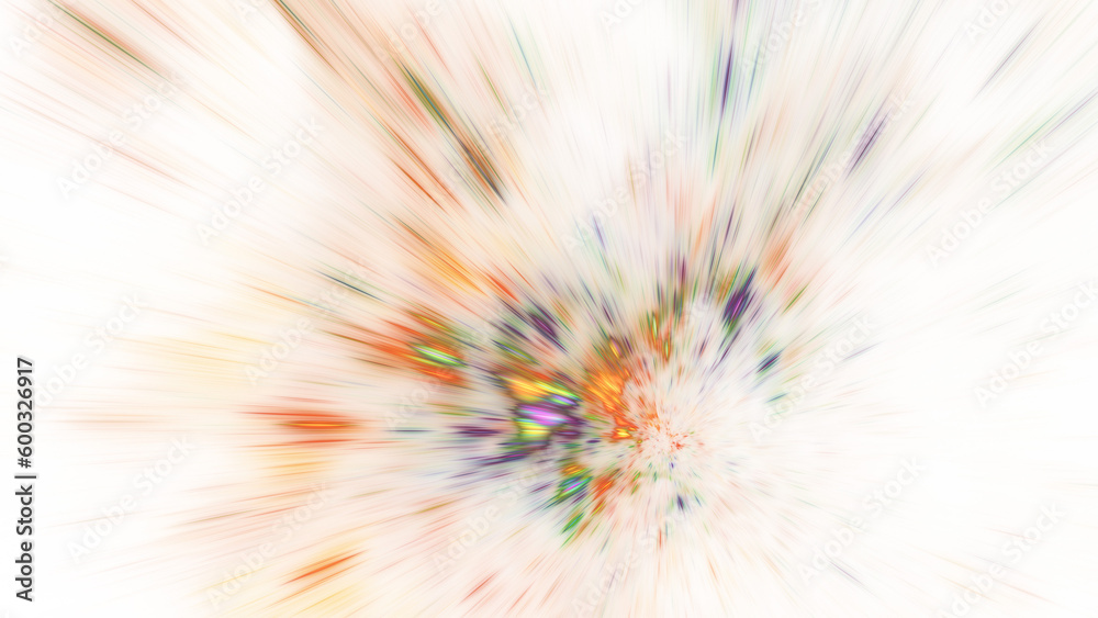 Fototapeta premium Abstract orange blurred shapes. Fantastic holiday background. Digital fractal art. 3d rendering.