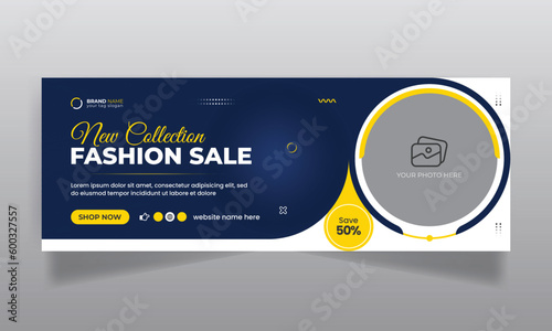 Fashion sale social media facebook cover and promotional web banner template