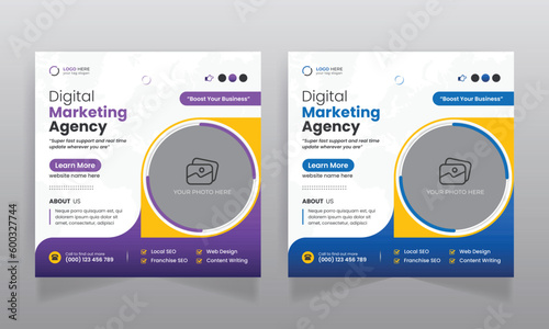 Digital marketing agency business promotion social media post template