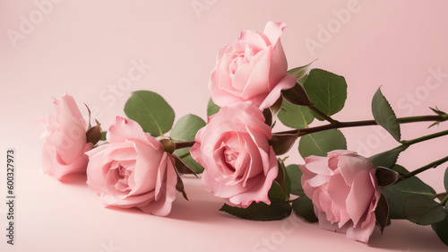 Wallpaper Mural Stunning blossom pink rose, daisy flowers and knapweeds flowers Border with square frame surrounding on a White Pink Pastel colours Wooden Tabletop, Flower Border Art. Generative ai Torontodigital.ca