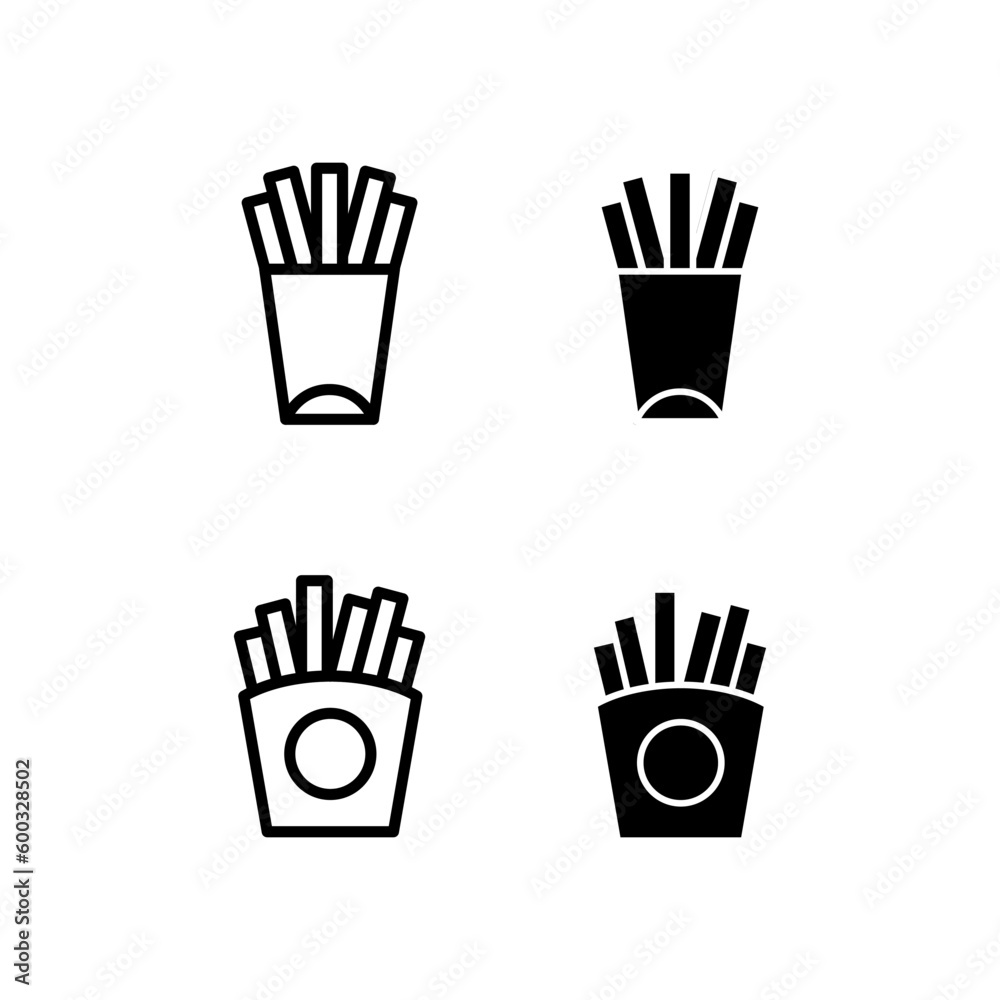 French fries icon vector illustration logo template for many purpose. Isolated on white background. French fries icon vector illustration logo template for many purpose. Isolated on white background.
