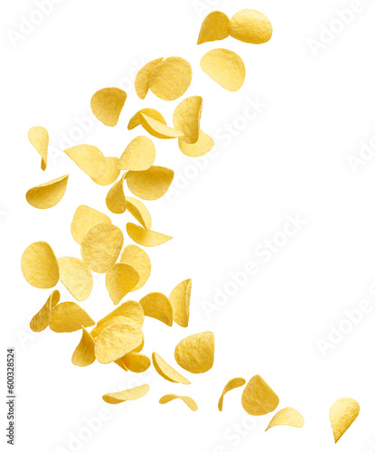 Fotografija Potato chips splashing isolated