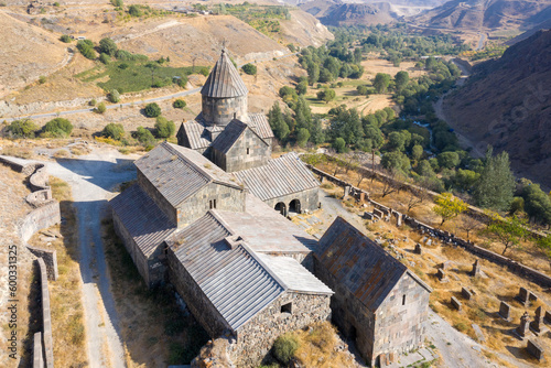 Aerial view of Vorotnavank Monastery. Vorotan, Syunik Province, Armenia. photo