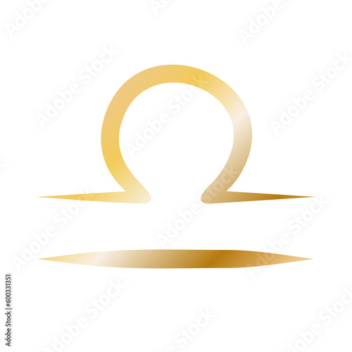 Libra golden zodiac sign astrological icon for astrology prediction