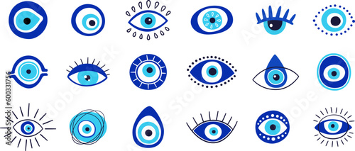 Canvas Print Evil eye talisman icons