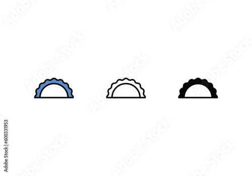 Calzone Icons in three styles vector stock illustrations.sutiable mobile apps web and ui ux