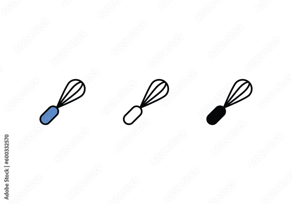 Wire Whisk Icons in three styles vector stock illustrations.sutiable mobile apps web and ui ux Wire Whisk Icons in three styles vector stock illustrations.sutiable mobile apps web and ui ux
