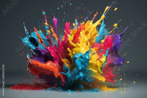 Colorful abstract splatters isolated on background. Multicolor creativity. Finest inspiration. Generative AI