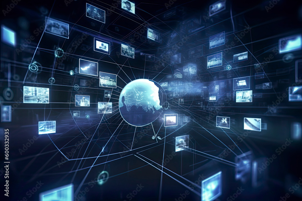 VFX Digitally Generated Background with Virtual Social Media Reality Interconnected VFX Digitally Generated Background with Virtual Social Media Reality Interconnected