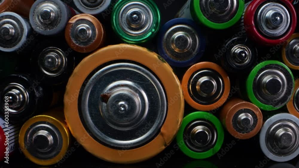 Close-up shot of old alkaline batteries, commonly known as Close-up shot of old alkaline batteries, commonly known as