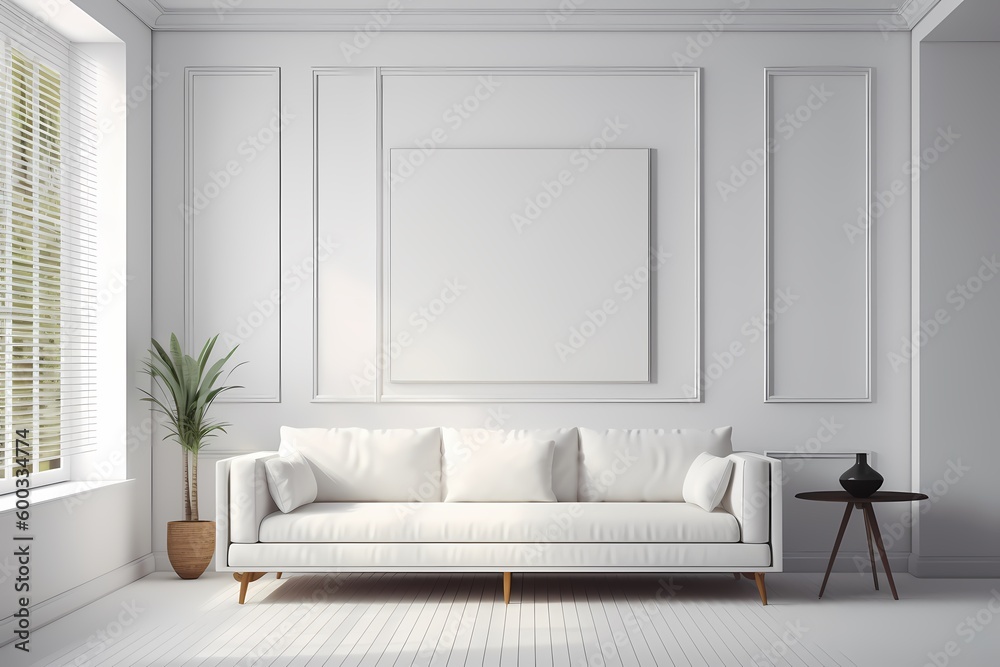 mock up poster frame in modern interior background generated ai mock up poster frame in modern interior background generated ai