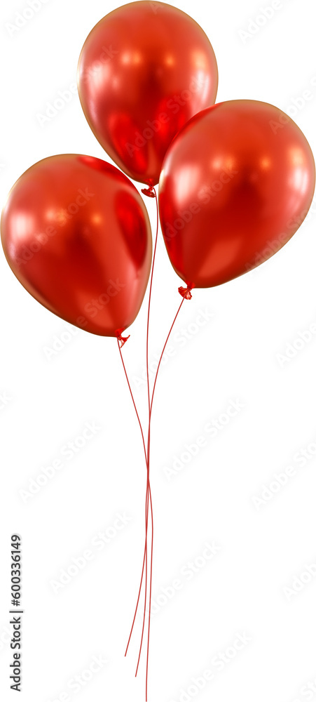 3D Render Floating Red Balloons Stock Illustration | Adobe Stock