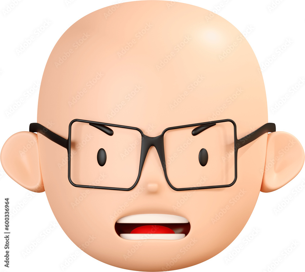 3D Render Angry Face Of Boy Character Emoji 3D Render Angry Face Of Boy Character Emoji